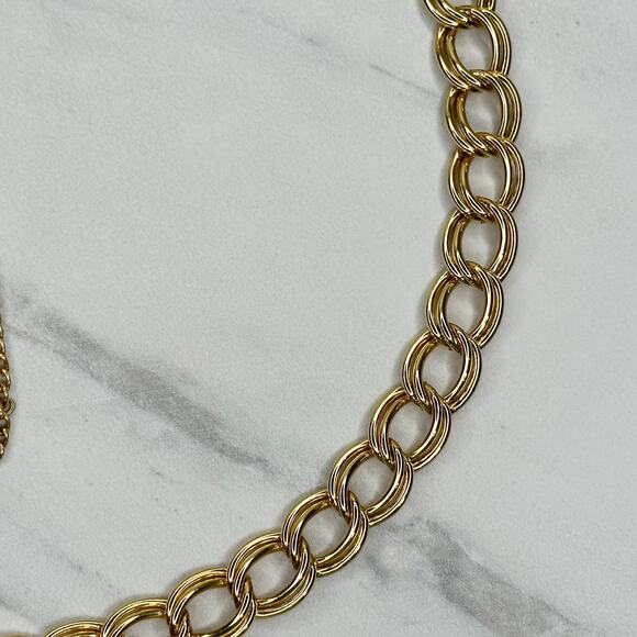 Gold Tone Chain Belt Tassel Charm Y2K Festival Style Extra Small/Small ✨ - Picture 7 of 11